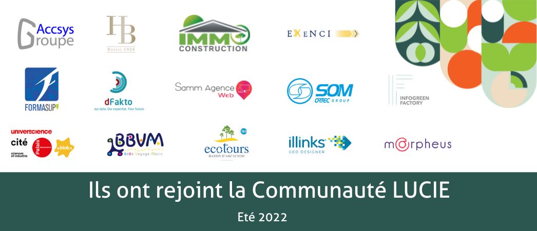 Logos des nouveaux membres de la communauté lucie - été 2022 - Agence LUCIE